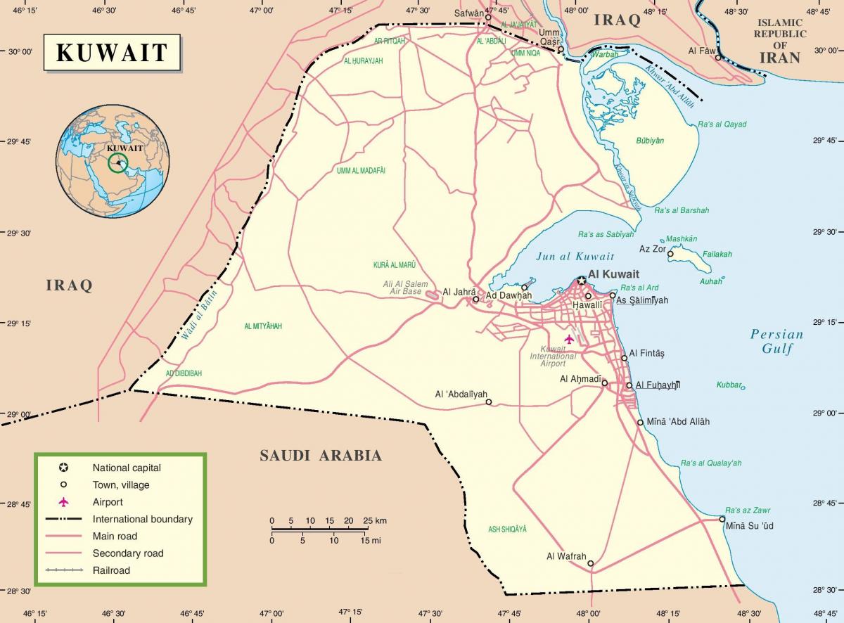 kuwait estrada mapa