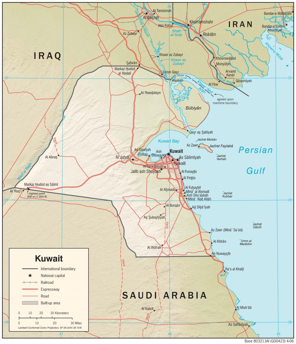 kuwait mapa de localización
