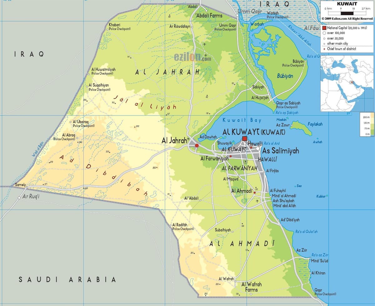 mapa de kuwait concello 
