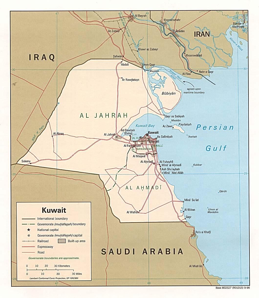 mapa de kuwait río