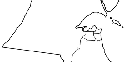 Mapa de kuwait en branco 