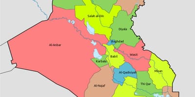 Kuwait mapa con bloques
