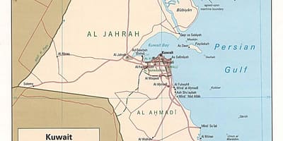 Mapa de kuwait portos